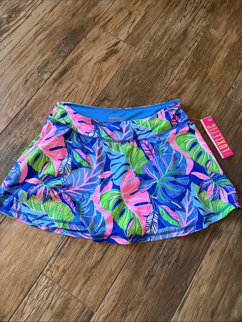 Lilly Pulitzer Blue, Pink & Green Tropical Leaf Skort